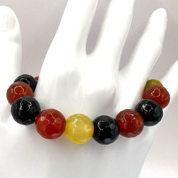 Colorful glass beaded stretchy bracelet - Picture 4 of 10